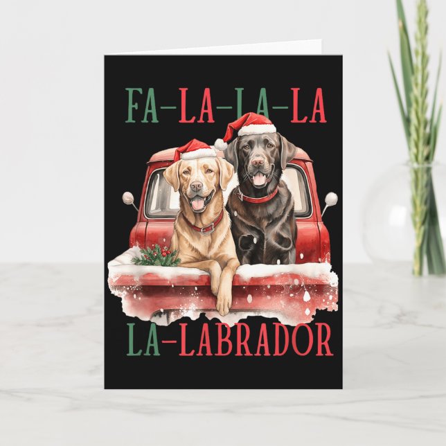Fa La La Labrador Funny Christmas  Card (Front)