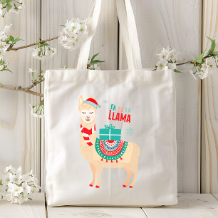 Fa La La Llama Christmas Cute Festive Tote Bag