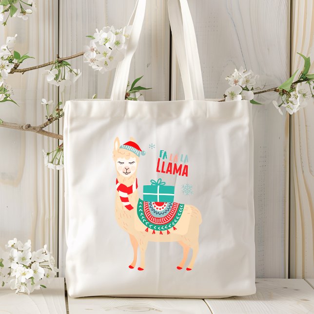 Fa La La Llama Christmas Cute Festive Tote Bag (Creator Uploaded)