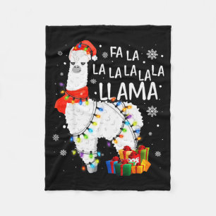 Fa La La Llama Christmas Funny Lllama Lover Xmas P Fleece Blanket