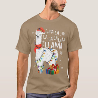 FA La La Llama Christmas Funny Lllama Lover Xmas P T-Shirt