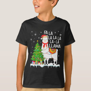Fa La La Llama Christmas Funny Xmas Pyjamas Animal T-Shirt