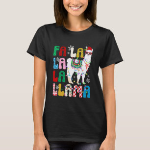 FA La La Llama Christmas Holiday Buffalo Plaid Xma T-Shirt