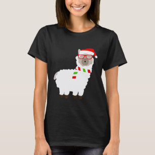 Fa La La Llama Cute Alpaca Ugly Christmas Tee Wome