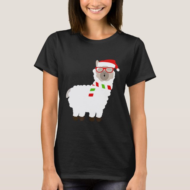 Fa La La Llama Cute Alpaca Ugly Christmas Tee Wome (Front)