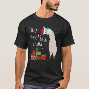 Fa La La Llama Face Mask Llama Christmas T-Shirt