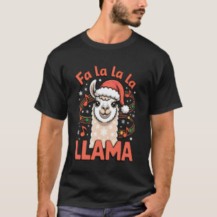 Fa La La Llama Funny Christmas Llama Singing Chris T-Shirt