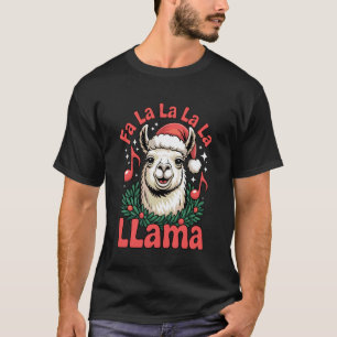 Fa La La Llama Funny Christmas Llama Singing Singi T-Shirt