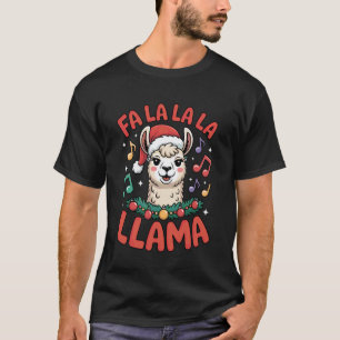 Fa La La Llama Funny Christmas Llama Singing T-Shirt
