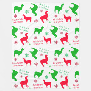 Fa la la Llama Funny Holidays Festive Christmas Fleece Blanket