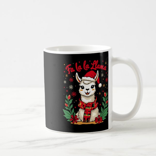 Fa La La Llama Funny Llama Christmas Alpaca Animal Coffee Mug (Right)