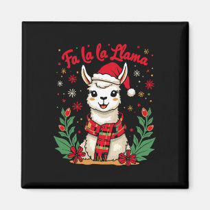 Fa La La Llama Funny Llama Christmas Alpaca Animal Magnet