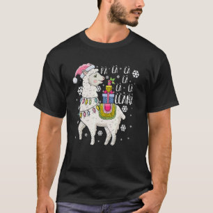 Fa La La Llama Funny Santa Llama Christmas For Fam T-Shirt