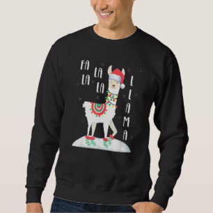 Fa La La Llama Santa Christmas Funny Xmas Sweatshirt