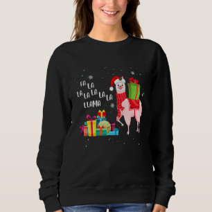 Fa La La Llama Santa Xmas Lllama Lover Christmas Sweatshirt