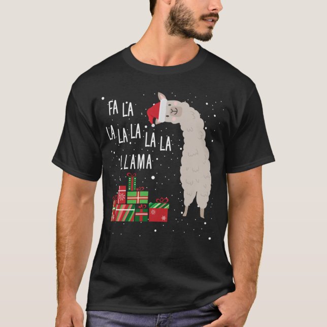 Fa La La Llama Shirt - Llama Christmas (Front)