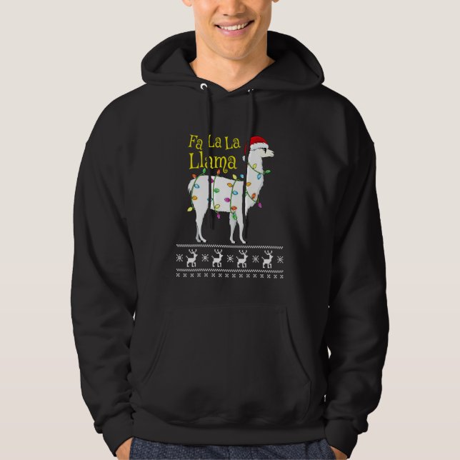 Fa La La Llama  Ugly Christmas Sweater Llama Chris (Front)