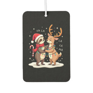 Fa La La Llama Xmas Lights Sloth Riding Llama Chri Car Air Freshener