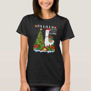 Fa La La Llama Xmas Tree Lighting Santa Llama Chri T-Shirt