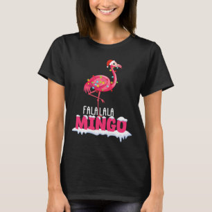 Fa La La Mingo Flamingo Christmas Cute Red Hat T-Shirt