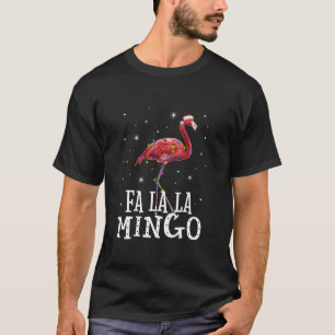 Fa La La Mingo Flamingo Christmas Tree Lights Trop T-Shirt