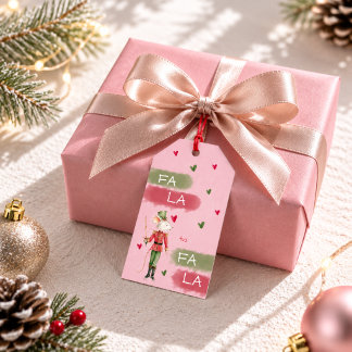 Fa La La Nutcracker Watercolor Pink Christmas To Gift Tags