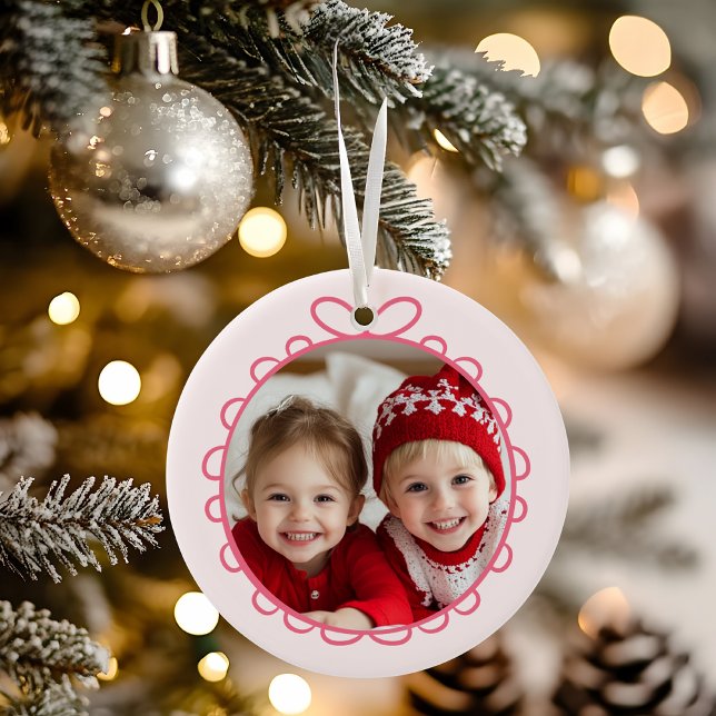 Fa La La Personalised Christmas Photo  Ceramic Tree Decoration (Creator Uploaded)