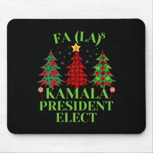 Fa La La Plaid Christmas Kamala President Elect Ho Mouse Pad