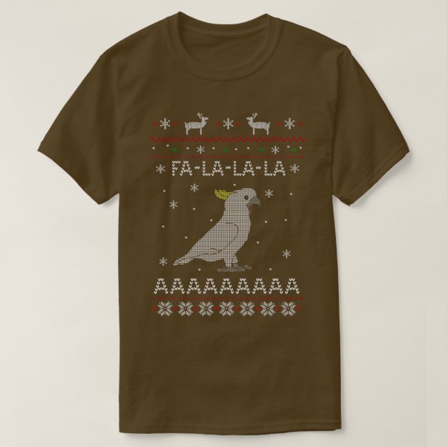FA LA LA Ugly Christmas Sulfur Cockatoo T-Shirt (Design Front)