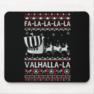 Fa La La Valhalla Viking Ship Christmas Xmas Ugly  Mouse Pad