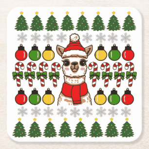 Fa La Llama Square Paper Coaster