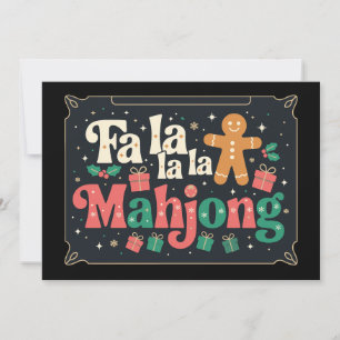 Fa La Mahjong Christmas Gingerbread Xmas Holiday Invitation
