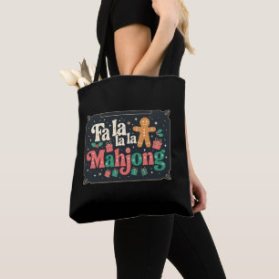 Fa La Mahjong Christmas Gingerbread Xmas Holiday Tote Bag