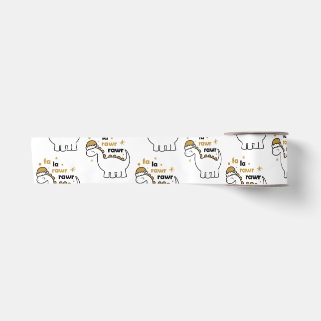 Fa La Rawr Rawr Dinosaur Satin Ribbon (Front)