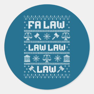 Fa Law Law Lawyer Christmas Classic Round Sticker