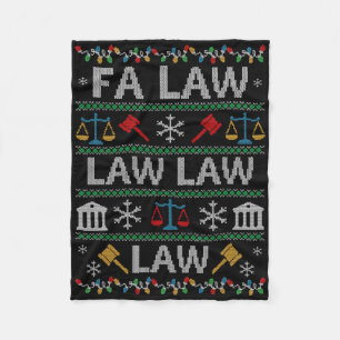 Fa Law Law Vintage Lawyer Ugly Christmas Sweater Fleece Blanket