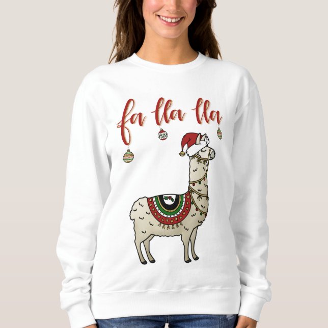 Fa Lla Lla Llama Christmas Sweater (Front)