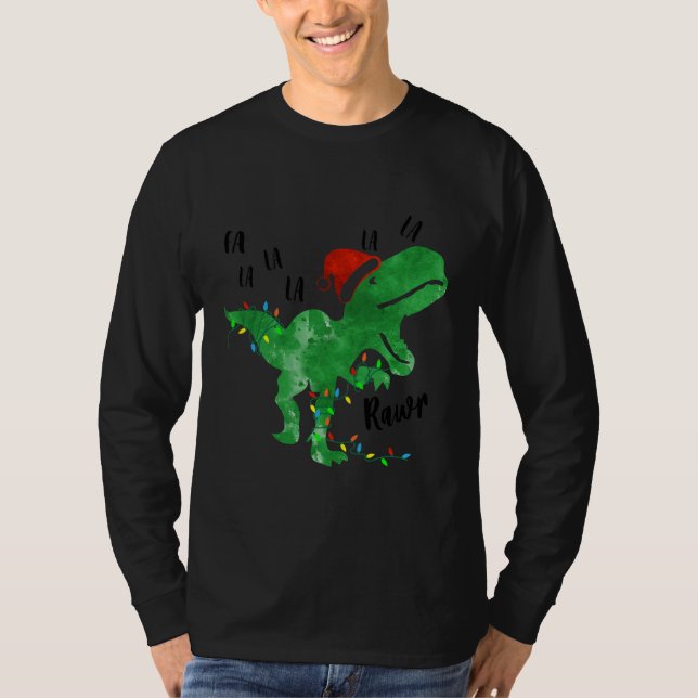 Fa Ra Ra Rawr Funny Dinosaur TRex Christmas T-Shirt (Front)
