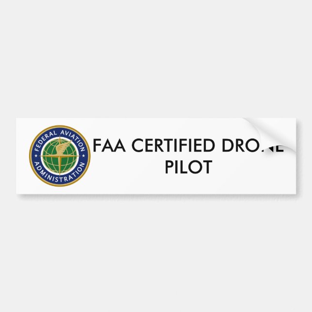 FAA CERTIFIED DRONE PILOT BUMPER STICKER (Front)