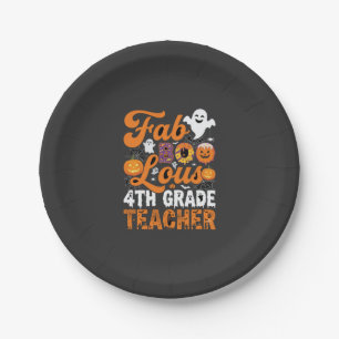 Fab-BOO-Lous 4th Grade Teacher Halloween Paper Plate