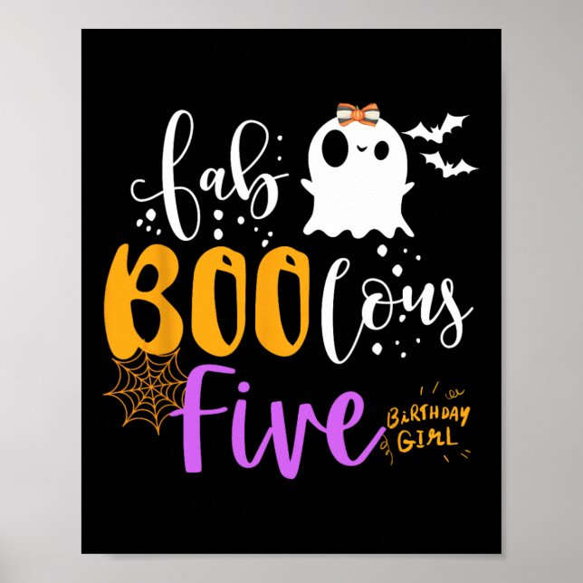 Fab Boo Lous 5 Year Old Ghost Boo Halloween 5th Bi Poster (Front)