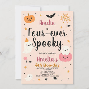 Fab-BOO-lous Four Kids Halloween Birthday Invite