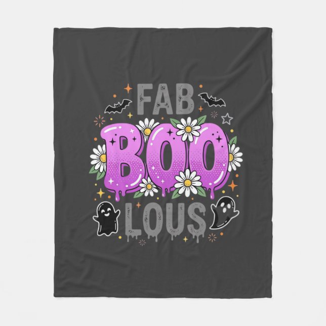 Fab Boo Lous Halloween Ghost Design_1 Fleece Blanket (Front)