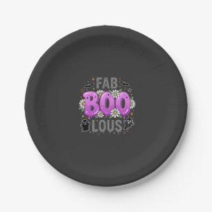 Fab Boo Lous Halloween Ghost Design_1 Paper Plate