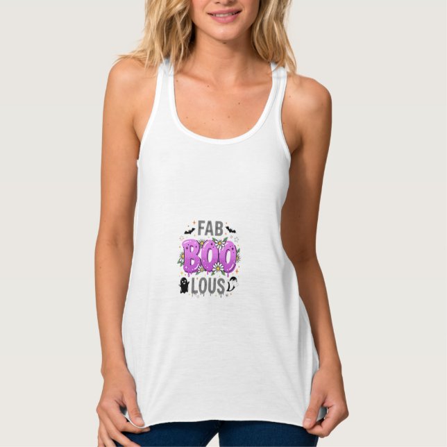 Fab Boo Lous Halloween Ghost Design_1 Singlet (Front)