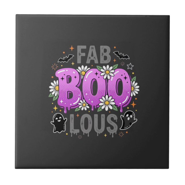 Fab Boo Lous Halloween Ghost Design_1 Tile (Front)