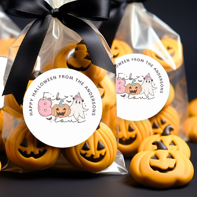 Fab-boo-lous Halloween Groovy Treat Bag Sticker (Creator Uploaded)