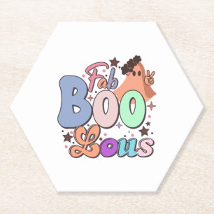 Fab Boo Lous Retro Cute Halloween T Paper Coaster