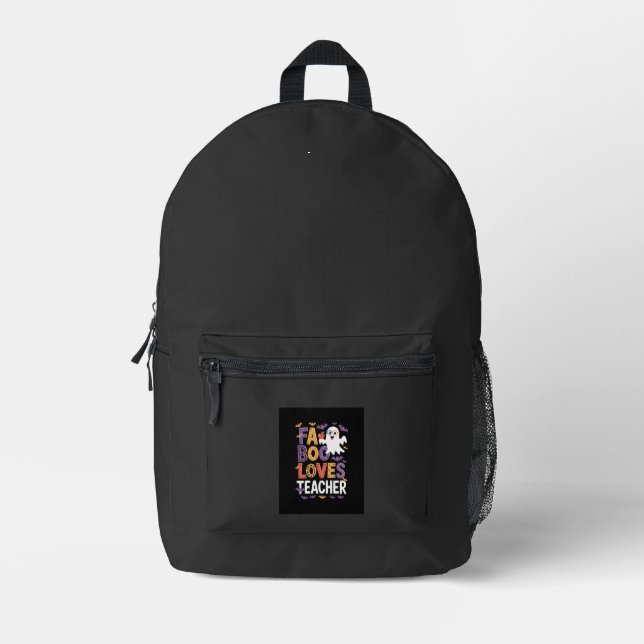 Fab Boo Lous Retro Halloween Printed Backpack (Front)
