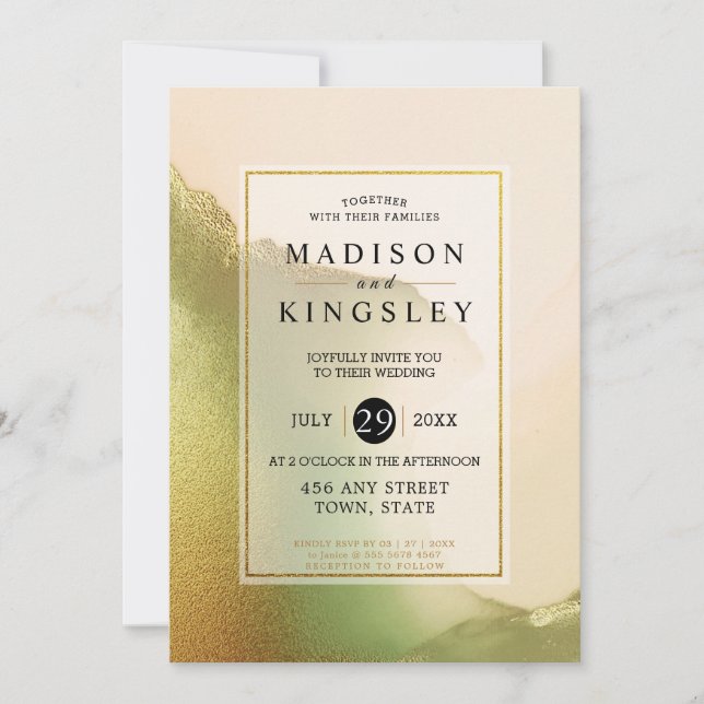 Fab Chartreuse 💚 Abstract Incredible Budget Weddi Invitation (Front)